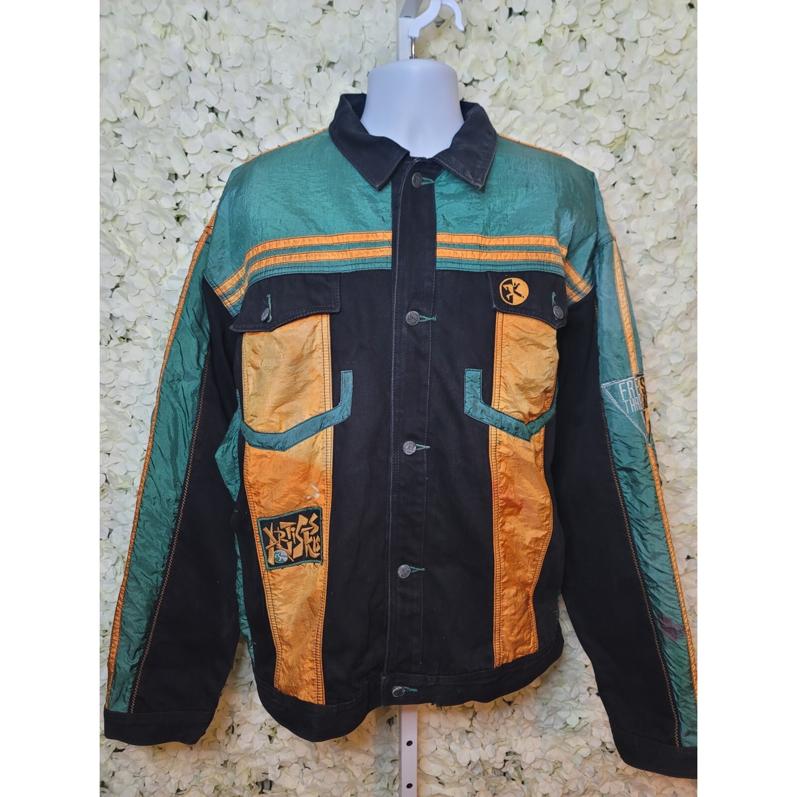 Fresh Threadz Denimparachute Coat, 90's Urban Hip Hop Xlfresh Prince In Da House